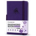 Clever Fox Password Book 2nd Edition Small – Pocket Password Keeper with Laminated Alphabetical Tabs – Internet Address Notebook & Login Details Organizer Journal – 8.9x14.2cm (Purple)