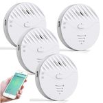 EverNary Wifi Glass Break Sensor Alarm, Pack of 4 Window Alarm Sensors with App, Smart Vibration Sensor Alarm for Car, Home Security(Only Supports Wi-Fi