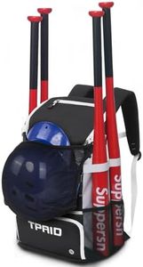 TPAID Baseball Backpack Large Capacity 4 Bats Softball Bag with Shoes Compartment and Fence Hook, Lightweight Baseball Equipment Bag, Helmets, Gloves, Hats, Clothes