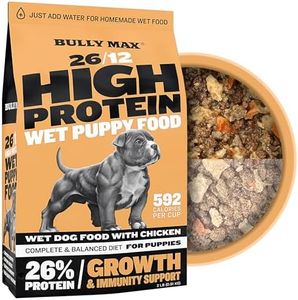 Bully Max Wet Puppy Food - Instant Fresh Dehydrated High Protein Soft Dog Food with Chicken - Healthy Growth for Small & Large Breed Puppies - 2 Dry Dog Food Pounds (Makes 5.5 lbs. of Wet Food)