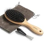 LORSEX Hair Brush, Boar Bristle Brush for Women Men Kids, Boar Bristle HairBrush for Thin Fine Wet/Dry Hair Smoothing Massaging Detangling