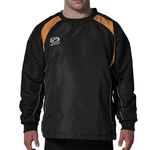 Optimum Men’s Windbreaker Sports Contact Top Stay Cool and Comfortable During Rugby and Football Trainings in All Weather - Black/Amber, XXX-Large