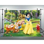 EOA 7x5FT Snow White Princess Seven Dwarfs Backdrop Disney Birthday Background Children Baby Party Events Photo Shoot Props