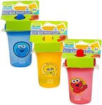 Sesame Street Sesame Beginnings 8oz. Spill Proof Cups - Big Bird, Cookie Monster and Elmo (3-Pack), Multicolored