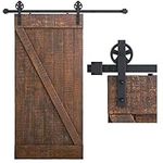 SMARTSTANDARD 6ft Heavy Duty Sturdy Sliding Barn Door Hardware Kit - Smoothly and Quietly-Easy to Install-Includes Step-by-Step Installation Instruction Fit 36" Wide Door Panel(Big Industrial Hanger)