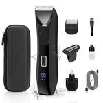 Manscape 3-in-1 Body Trimmer for Men, Groin, Pubic & Ball Hair Shaver No-Nick, Nose Hair Trimmer, Body Groomer for Smooth Shaving, Lightweight with Travel Lock, LED Display, IPX7 Waterproof, Gift Men
