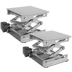 KOHAND 2 Pack 4" x 4" Lab Jack Stand, Stainless Steel Lifting Platform, Expandable Scientific Scissor Lift Table, Lift Height Range from 45 mm to 160 mm, 5 kg/11 lbs Support Weight