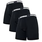 JustWears Boxer Briefs Active - BLACK - WHITE LOGO - XL