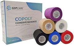 GSPCARE Self Adherent Bandage Wrap 6 Roll, 7.5cm X 4.5m Non-Woven Cohesive Bandage Wrap Pet Vet Wrap Bandage Tape, Strong Elastic Kinselogy Tape for Sports Protection(Multicoloured)