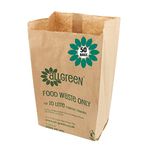 10 Litre x 50 Paper Compostable Bags Kitchen Caddy Liners - Food Waste Bin Liners - EcoSack 10L Biodegradable Bags with Composting Guide