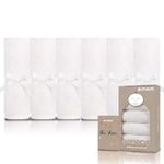 DOTMOM Premium Super Soft Organic Bamboo Newborn Baby Washcloths - 25 Cm X 25 Cm, Multicolors, Pack of 6