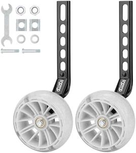 FORTOP Bike Training Wheels, Pair of Heavy Duty Rear with Stabilizers Mounted Kit for Kids Boy Girls Bikes of Single Speed Bicycle with 12 14 16 18 20 Inch (Heavy Duty White, 12IN-20IN)