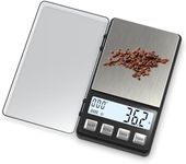 Weightman Espresso Scale with Timer 1000g x 0.1g Small & Thin Travel Coffee Scale, Mini Digital Scale Grams and Ounces with Large Backlit LCD Stainless Steel Pocket Food Scale Drip Tray Pulling Scale