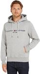 Tommy Hilfiger - Hoodie For Men - Tommy Hilfiger Men's Hoodie - Pullover Hoodie Featuring Tommy Logo Design - White Drawstring - Cloud Htr - M