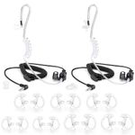 Zeadio 3.5mm Receiver/Listen ONLY Surveillance Headset Earpiece with Acoustic Tube and Earmold Earpiece for Smartphone, Two-Way Radios, Transceivers and Radio Speaker Mics Jacks (Pack of 2)