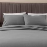 Great Bay Home 4 Piece Micro Fleece Queen Grey Sheet Set | Super Soft, Cozy Extra Plush Polar Fleece Bedding Sheets & Pillowcases | Microfleece Winter Sheets (Queen, Paloma Grey)