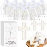 Swiffen 50 Sets Baptism Favors Set Includes Cross Soap Greeting Cards and Organza Bag Scented Soap Favors Christening Communion Baptism Party Favors for Guests Party Gender Reveal Birthday Gift Bridal