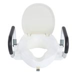 Ejoyous Raised Toilet Seat Raised Toilet Seat with Non-slip Comfortable Arms, Raised Toilet Seat for Adults Raised Toilet Seat for Seniors Pregnant Women with Disabilities