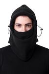 5-In-1 Balaclava Cold Weather Fleece Motorcycle Ski Face Mask Hood Neck Warmer Gaiter With Adjustable Elastic String