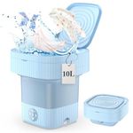 Portable Washing Machine, 10L Mini Washing Machine for Camping, 3 Modes Foldable Mini Washer Deep Cleaning Baby Clothes Underwears Socks Towels for RV Travel Dorm Apartment Laundry