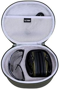 LTGEM Hard Case for Howard Leight Impact Sport OD Electric Earmuff and Genesis Sharp-Shooter Safety Eyewear Glasses - ArmyGreen