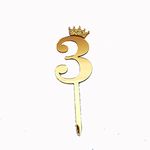 Infispace® Big Size Gold Number Cake Topper for Birthday/Anniversary (3)