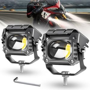 Nedriove Motorcycle Fog Lights Motorcycle Auxiliary Driving Lights 6500K Pure White LED 2 Inch Spot Lights Compatible with Moto Truck SUV ATV E-Bike Tractor Etc