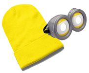 MFAZ Morefaz Ltd Minion Goggles Fancy Dress Costume Despicable Me Glasses Goggles Adult Yellow Cap Beanie