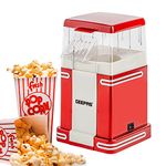 Geepas 1200W Electric Popcorn Maker Machine | Makes Hot, Fresh, Healthy and Fat-Free Theater Style Popcorn Anytime | On/Off Switch, Attractive Design & Oil-Free Popcorn Popper - 2 Years Warranty