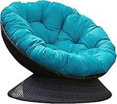 Round Papasan Cushion Indoor Outdoor Chair Cushion Fluffy Cotton Bowl-shaped Chair Cushion Thick Moon Chair Cushion Comfortable Hanging Chair Hammocks Swing Cushion ( Color : Blue , Size : 130cm )