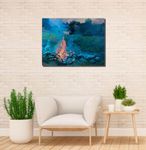 Namaste Home - Canvas Painting - Fire of Life - Modern Art - Abstract Art - Canvas Painting (Cotton Canvas, Small Size 19X15 Inches, Multicolor)