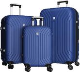 AnyZip Luggage Sets Expandable PC ABS 3 Piece Set Durable Suitcase with Spinner Wheels TSA Lock Carry On 20 24 28 Inch Blue