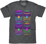 Tee Luv Men's Campbell's Soup Can Pop Art Shirt (Heather Charcoal) (M)