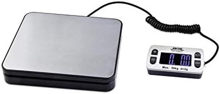 ABCON POSTSHIP Digital 50kg 110lb with 2g 0.1oz Increments 20x17cm Stainless Steel Platform Letter Postal Postage Parcel Shipping Weighing Warehouse Scales Compact Platform + Extendable Display Cable