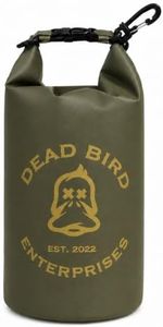 Dead Bird Enterprises Waterproof 2L Dry Bag, Military Green Shell Pouch with Roll Top Closure for Duck Hunting, Kayaking, Camping, Beach, Boating & Fishing, 500D PVC Tarpaulin Waterproof Shell Bag