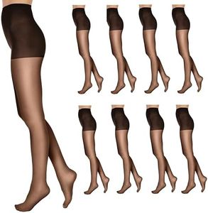 L'eggs Women's Everyday Standard-Panty Sheer Toe Pantyhose for All Day Comfort, 100% Nylon, Off Black, Size Q (Pack of 8)