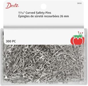 Dritz Quilting 3032 Curved Safety Pins for Large Projects, Bonus Pack, Size 1, Nickel, 300 Count