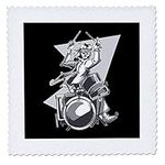 3dRose Flag, Drummer Music Musically with Male Person, 10x10 inch Quilt Square