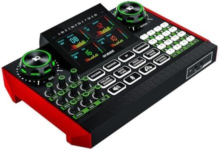tenlamp G9 Live Sound Card for Streaming, Podcast Equipment with Voice Changer, 2 Level Denoise, Built-in 2000mAh Battery, Sound Board, Audio Mixer for Computer, Phone Recording