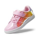 DREAM PAIRS Girls Boys Sneakers Toddler Little Kids Tennis School Walking Trainers Shoes,Size 1 Big Kid,Pink,SDFS2210K