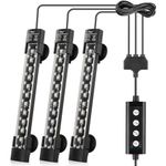 hygger Dual-Channel Controller Submersible Aquarium LED Light, 24/7 Mode Full Spectrum Hidden Fish Tank Light with 3 Rows Beads 7 Colors Auto On Off, Adjustable Timer Brightness (3)