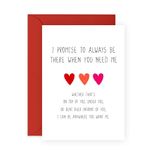 Central 23 Wife Birthday Card From Husband Funny - I Promise To Always Be By Your Side Card - Gifts For Boyfriend Girlfriend Fiance - Happy Valentine Day Card For Her - Come With Fun Stickers