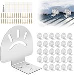 30Pack Snow Guards for Metal Roofs, Metal Roof Ice Stops with Seal Gaskets & Screws – Prevent Sliding Snow & Ice, Metallic Silver, Waterproof & Rust-Proof