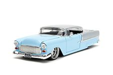 Big Time Muscle 1:24 1955 Chevrolet Bel-Air Die-Cast Car, Toys for Kids and Adults(Light Blue)