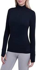 TCA Women's Lightweight Fusion QuickDry Long Sleeve Half-Zip Running Top - Black Stealth, Small