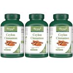 VORST Ceylon Cinnamon 600mg 3 X 120 Vegan Capsules | Gluten Free Supplements for Digestive & Metabolic Health | Cinnamon Sticks Powder Pills | 3 Bottles