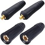 QAQGEAR Welding Cable Joint Quick Connector Pair DINSE-Style 100Amp-200Amp DKJ10-25 DKZ10-25 SQ-MM (#6-#4) Male-Femal for Welder Machine accessories 2 set