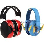 3m Pro-grade Safety Earmuffs, Hearing Protection Non-folding Adjustable Vented Headband, Noise Cancelling, Noise Reduction, Nrr 30 Db (90565) With 3m Kids Hearing Protection Plus, Blue