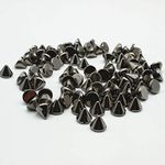 100pcs 10mm Acrylic Spike Cone Studs, Beads, Sew On, Glue On, Stick On, DIY Garments, Bags Shoes Embellishment (Black)