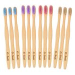 G-Smile Kid Eco-Friendly Bamboo Manual Toothbrushes With Bpa Free Nylon Bristles, In 4 Colors And Individually Packaged By Recyclable Paper Bag (12 Pack),Assorted